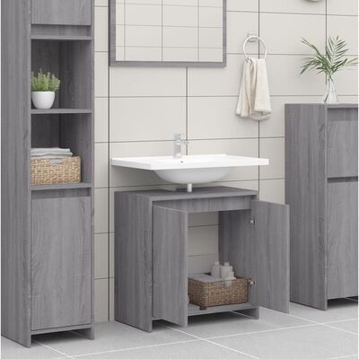 vidaXL Armoire de bain Sonoma gris 60x33x61 cm Bois d'ingénierie