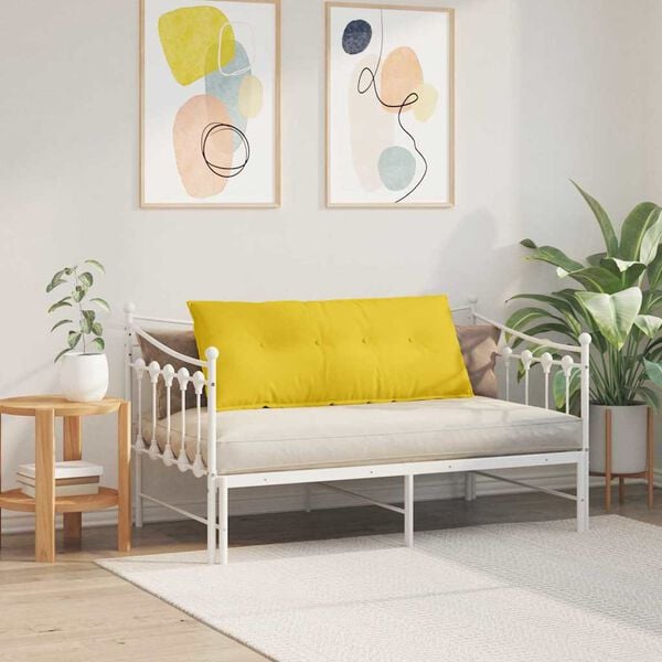 vidaXL Coussin de Dos Jaune clair 120 x 19 x 50 cm tissu
