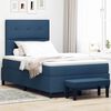 vidaXL Lit &agrave; ressorts avec matelas Bleu 120 x 200 cm tissu