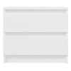 vidaXL Tables de chevet 2 pcs Blanc 50x39x43,5 cm Aggloméré