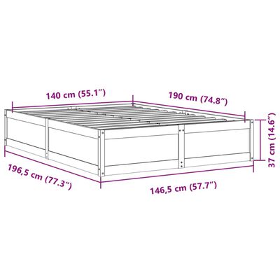 vidaXL Cadre de lit sans matelas 140x190 cm bois de pin massif