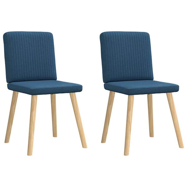 vidaXL Chaises &agrave; manger lot de 2 bleu tissu