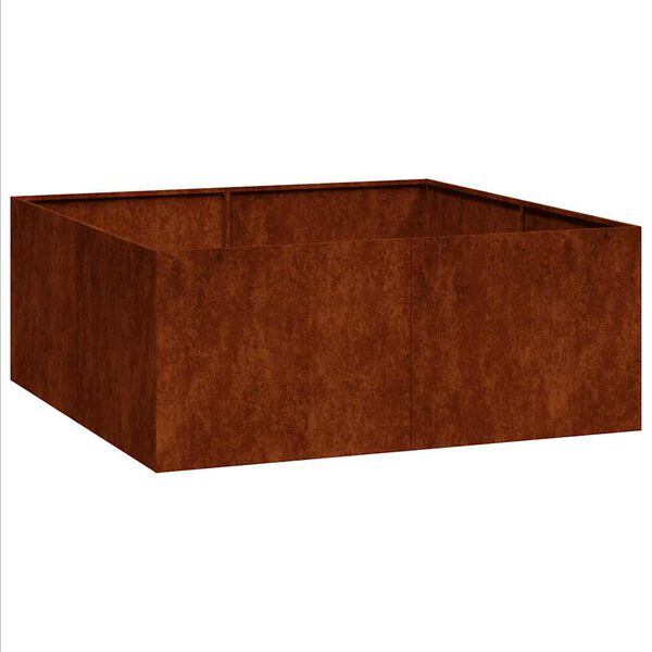 vidaXL Jardini&egrave;re rouill&eacute; 100x100x40 cm acier inoxydable