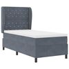 vidaXL Lit &agrave; ressorts avec matelas Gris fonc&eacute; 200 x 90 cm Polyester