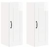 vidaXL Meuble mural PORTO 2 pcs Blanc brillant 30 x 31 x 80 cm