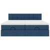 VidaXL Cadre de lit ottoman avec matelas bleu 200x200cm tissu