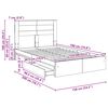 vidaXL Lit de Rangement Gris b&eacute;ton 135 x 190 cm Bois d'ing&eacute;nierie