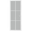 vidaXL Porte int&eacute;rieure 76x201,5 cm Blanc Verre mat et aluminium