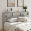 vidaXL Armoire t&ecirc;te de lit avec LED gris b&eacute;ton 200x17x102 cm