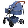 vidaXL Poussette pour b&eacute;b&eacute; 3-en-1 Bleu marine Aluminium