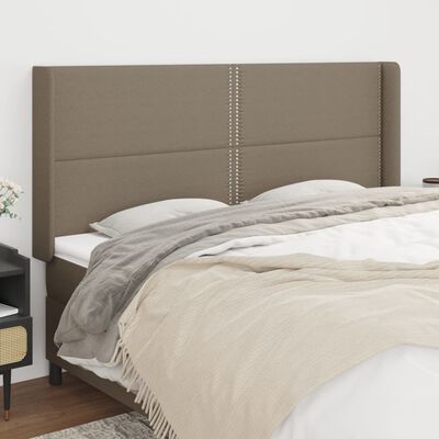 vidaXL Tête de lit avec oreilles Taupe 183x16x118/128 cm Tissu