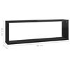 vidaXL &Eacute;tag&egrave;res cube murales 4pcs Noir brillant 80x15x26,5 cm