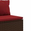 vidaXL Salon de jardin avec coussins 9 pcs marron résine tressée