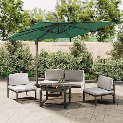 vidaXL Parasol de jardin en porte-à-faux avec mât en aluminium vert