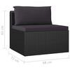 vidaXL Salon de jardin 8 pcs avec coussins r&eacute;sine tress&eacute;e noir