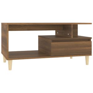 vidaXL Table basse Ch&ecirc;ne marron 90x49x45 cm Bois d'ing&eacute;nierie