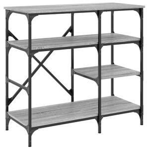 vidaXL Support de boulanger sonoma gris bois d&rsquo;ing&eacute;nierie et m&eacute;tal