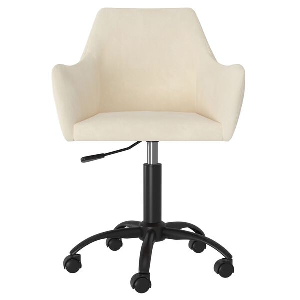 vidaXL Chaises &agrave; manger pivotantes lot de 4 Cr&egrave;me Velours