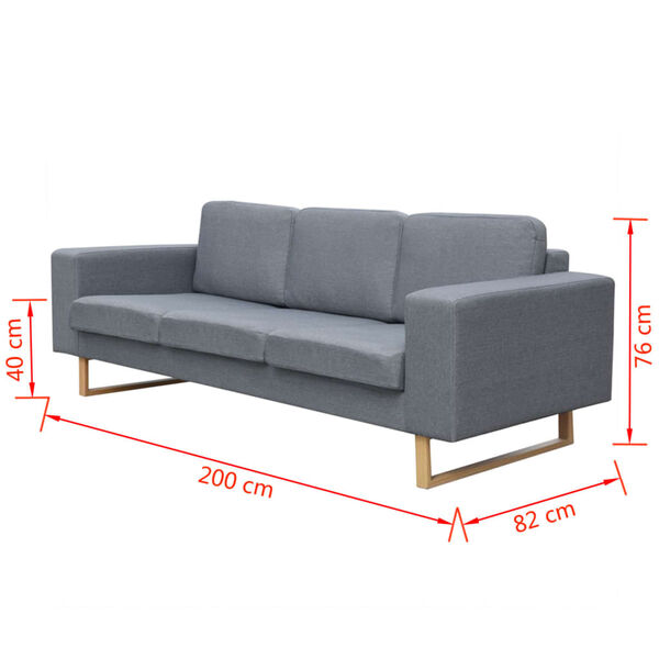 vidaXL Canap&eacute; avec 3 places tissu gris clair