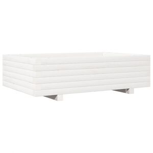 vidaXL Jardini&egrave;re blanc 90x60x26,5 cm bois de pin massif