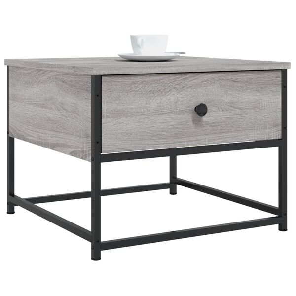 vidaXL Table basse sonoma gris 51x51x40 cm bois d'ing&eacute;nierie