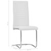 vidaXL Chaises &agrave; manger cantilever lot de 4 blanc similicuir