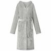 vidaXL Peignoir avec capuche Gris m Flanelle