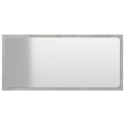 vidaXL Miroir de salle de bain Gris béton 80x1,5x37 cm Aggloméré