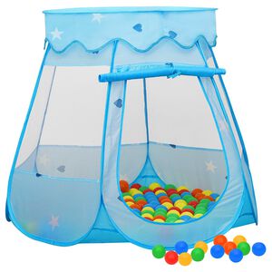 vidaXL Tente de jeu pour enfants avec 250 balles Bleu 102x102x82 cm