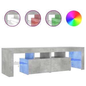 vidaXL Meuble TV avec lumi&egrave;res LED Gris b&eacute;ton 140x36,5x40 cm