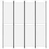 vidaXL Cloison de s&eacute;paration 4 panneaux Blanc 200x220 cm Tissu
