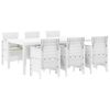 vidaXL Ensemble de salle &agrave; manger pour jardin 7 pc Blanc Polypropyl&egrave;ne