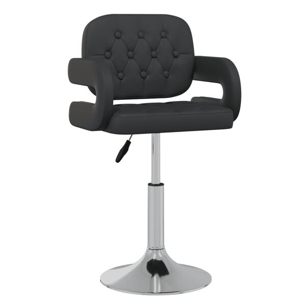 vidaXL Chaises pivotantes &agrave; manger lot de 6 noir similicuir