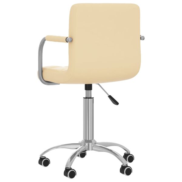 vidaXL Chaise de salle &agrave; manger pivotante Cr&egrave;me Similicuir