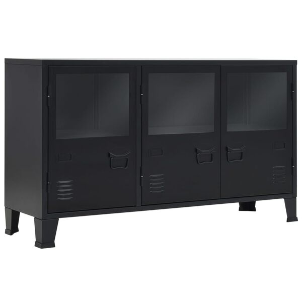 vidaXL Buffet M&eacute;tal de style industriel 120x35x70 cm Noir