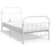 vidaXL Cadre de lit sans matelas blanc m&eacute;tal 100x200 cm