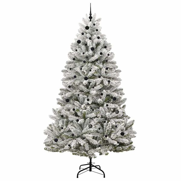 vidaXL Sapin de No&euml;l artificiel Vert et blanc 270 cm PVC et m&eacute;tal