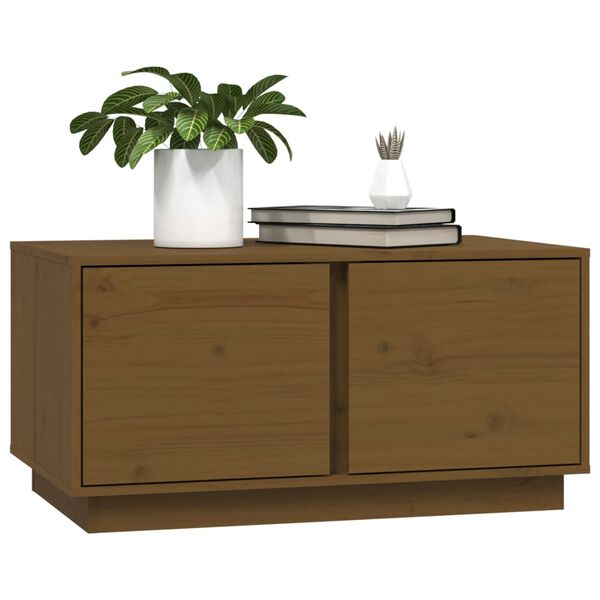 vidaXL Table basse Marron miel 80x50x40 cm Bois massif de pin