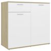 vidaXL Buffet blanc et ch&ecirc;ne sonoma 80x36x75 cm bois d'ing&eacute;nierie
