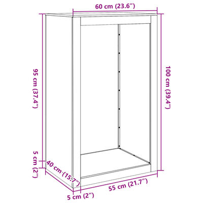 vidaXL Portant de bois de chauffage blanc 60x40x100 cm acier