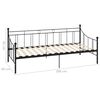 vidaXL Cadre de lit de repos sans matelas noir m&eacute;tal 90x200 cm