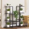 vidaXL Support &agrave; plantes 94,5x25x89 cm Noir Fer
