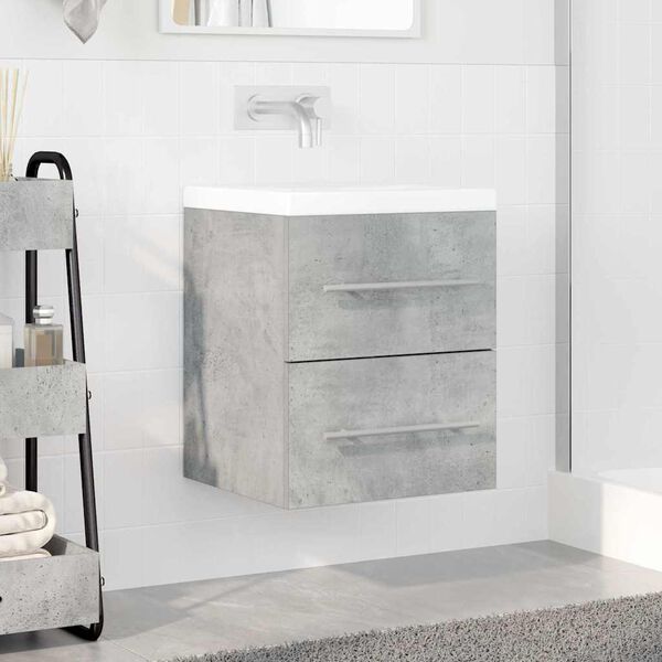 vidaXL Armoire d'&eacute;vier Gris b&eacute;ton 38,5 x 41 x 48 cm Bois d'ing&eacute;nierie