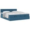 VidaXL Cadre de lit ottoman avec matelas bleu foncé 160x200 cm velours