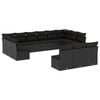 vidaXL Salon de jardin avec coussins 13 pcs noir r&eacute;sine tress&eacute;e