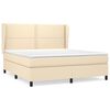 vidaXL Sommier &agrave; lattes de lit avec matelas Cr&egrave;me 180x200 cm Tissu