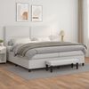 vidaXL Sommier &agrave; lattes de lit avec matelas Blanc 200x200cm Similicuir