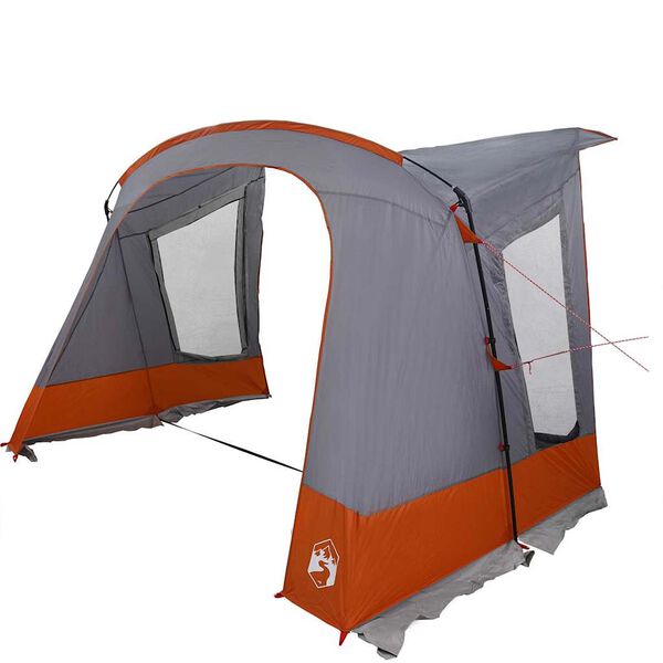 vidaXL Tente Caravane 3-Personnes Gris et orange 252 x 245 x 245 cm