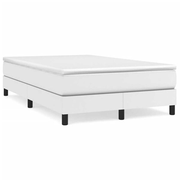vidaXL Sommier à lattes de lit avec matelas blanc 120x190cm similicuir
