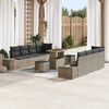 vidaXL Ensemble de canap&eacute; de jardin 11 pcs Gris Poly rotin